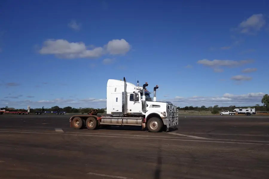 Commercial truck on the road